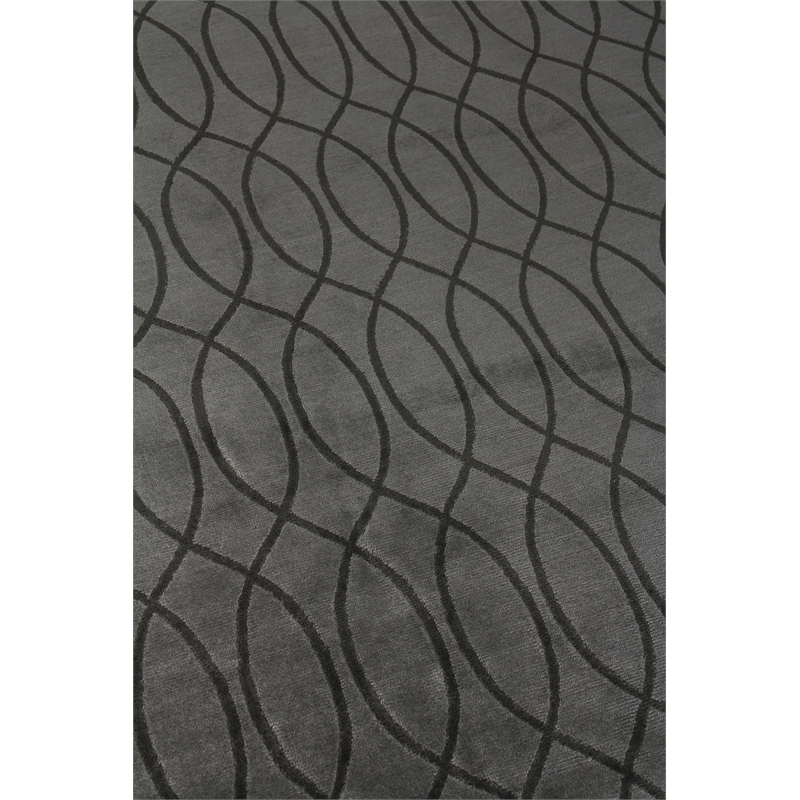 Metro Velvet Hand-Knotted Wool/Viscose Light Gray 8'x10' Area Rug