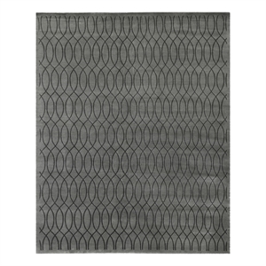 Metro Velvet Hand-Knotted Wool/Viscose Light Gray 8'x10' Area Rug