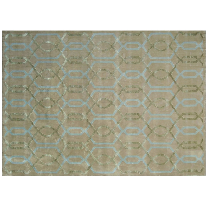 Metro Velvet Hand-Knotted Wool/Viscose Beige 8'x10'6