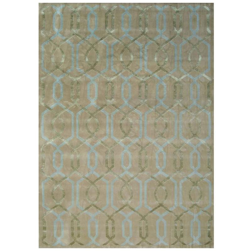 Metro Velvet Hand-Knotted Wool/Viscose Beige 8'x10'6