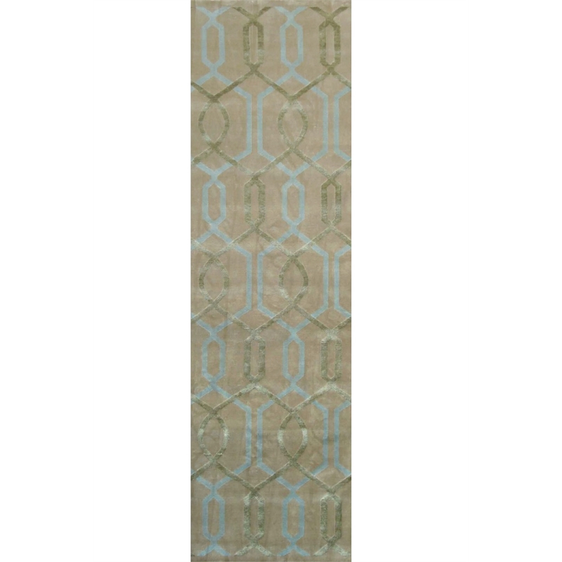 Metro Velvet Hand-Knotted Wool/Viscose Beige 8'x10'6