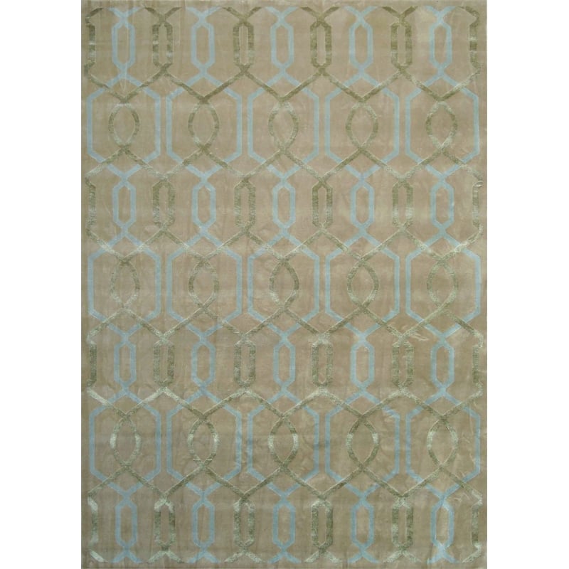 Metro Velvet Hand-Knotted Wool/Viscose Beige 8'x10'6