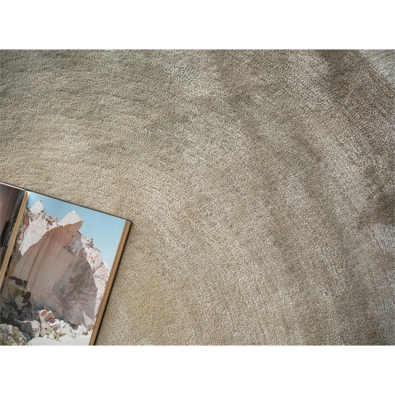 Mitomo Hand-Tufted Wool/Viscose Taupe 6'x9' Area Rug