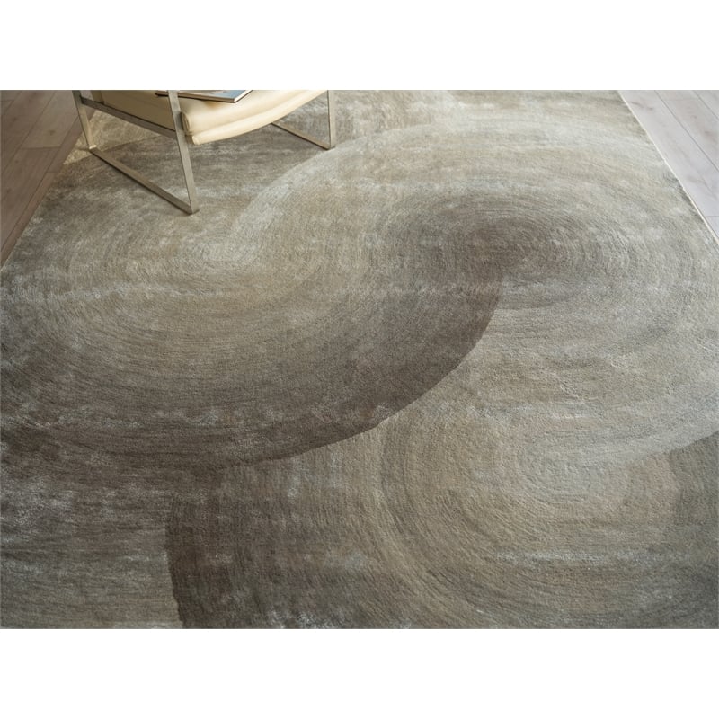 Mitomo Hand-Tufted Wool/Viscose Taupe 9'x12' Area Rug