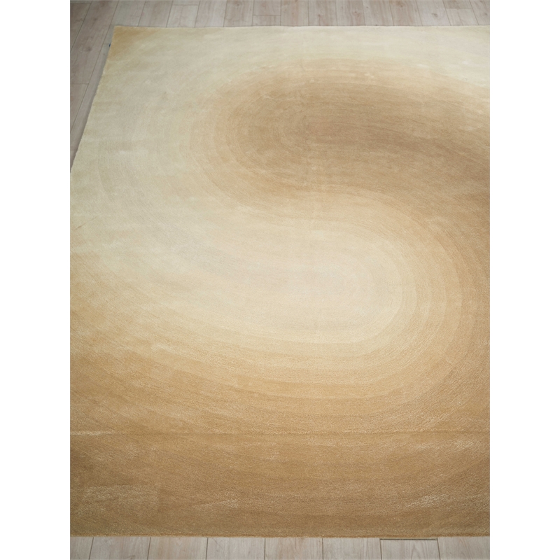 Mitomo Hand-Tufted Wool/Viscose Light Beige/Ivory 9'x12' Area Rug