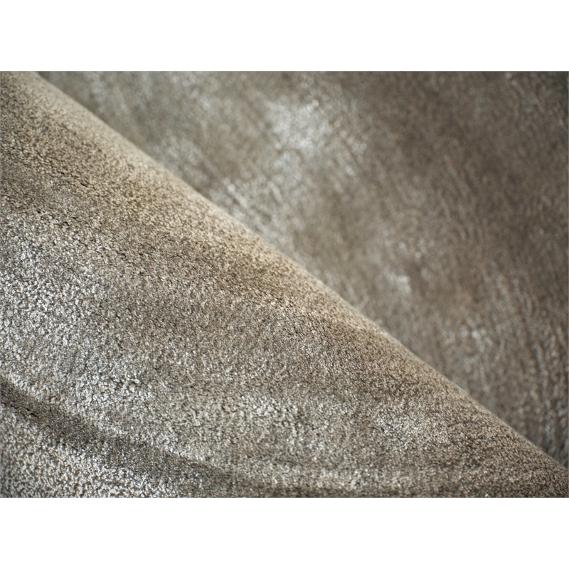 Mitomo Hand-Tufted Wool/Bamboo Silk Taupe 5'x7' Shape Area Rug