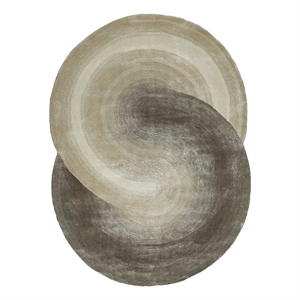 Mitomo Hand-Tufted Wool/Bamboo Silk Taupe 5'x7' Shape Area Rug