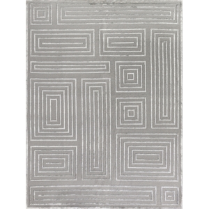 Metro Velvet Hand-Knotted Wool/Viscose Silver 9'x12' Area Rug