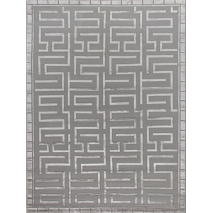 Metro Velvet Hand-Knotted Wool/Viscose Silver 12'x15' Area Rug