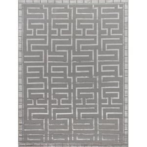 Metro Velvet Hand-Knotted Wool/Viscose Silver 9'x12' Area Rug