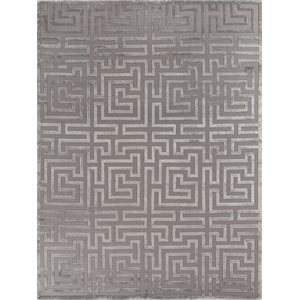Metro Velvet Hand-Knotted Wool/Viscose Silver 8'x10' Area Rug