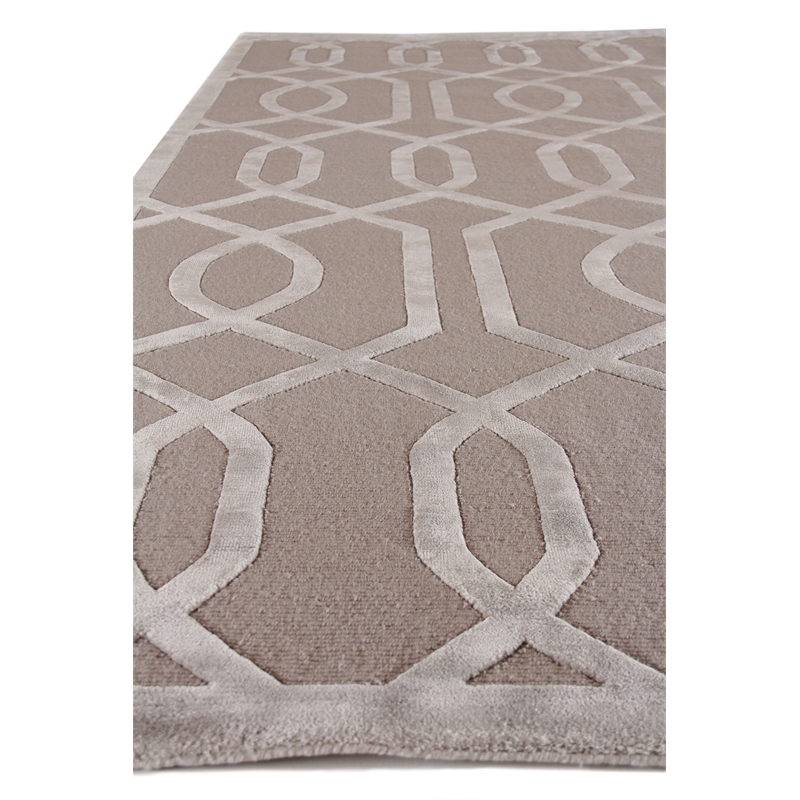Metro Velvet Hand-Knotted Wool/Viscose Light Silver 6'x9' Area Rug