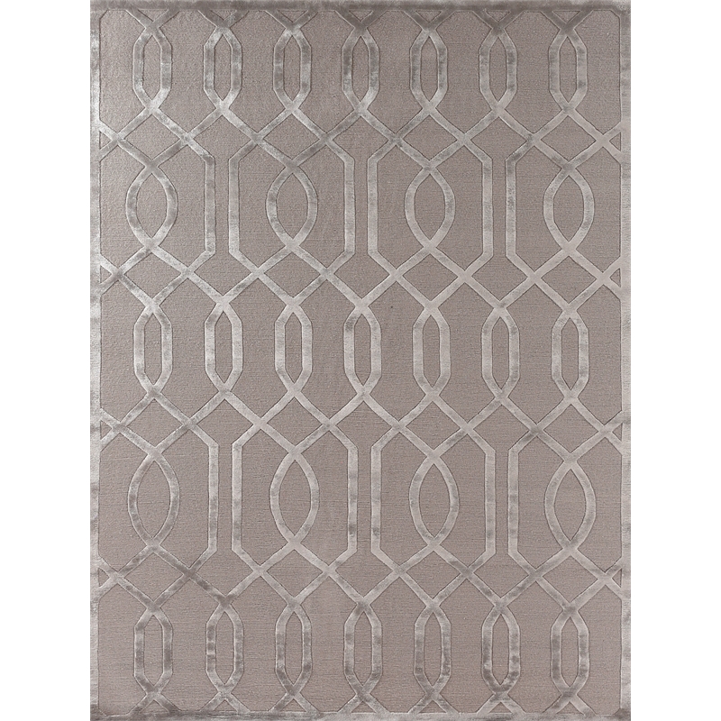 Metro Velvet Hand-Knotted Wool/Viscose Light Silver 6'x9' Area Rug