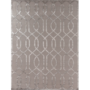 Metro Velvet Hand-Knotted Wool/Viscose Light Silver 6'x9' Area Rug