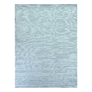 Metro Velvet Hand-Knotted Wool/Viscose Ivory/Silver 9'x12' Area Rug