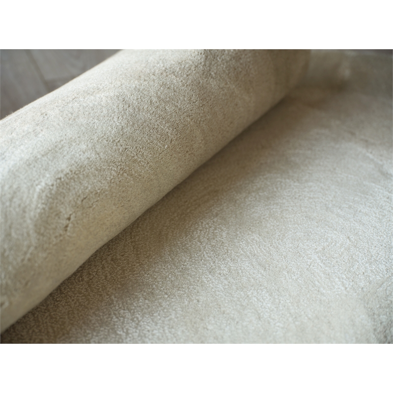 Mitomo Hand-Tufted Wool/Bamboo Silk Pearl 5'x7' Shape Area Rug