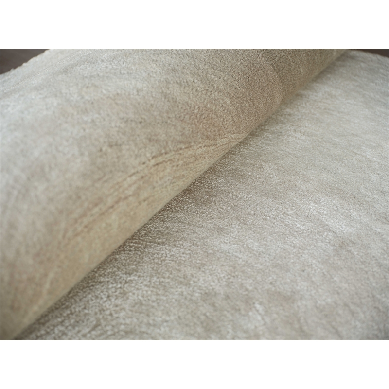 Mitomo Hand-Tufted Wool/Bamboo Silk Pearl 5'x7' Shape Area Rug