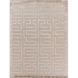 Metro Velvet Hand-Knotted Wool/Viscose Beige 8'x10' Area Rug