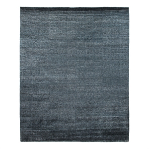 Metro Velvet Hand-Knotted Wool/Viscose Sea Blue 10'x14' Area Rug