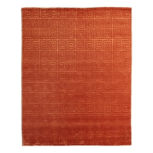Metro Velvet Hand-Knotted Wool/Viscose Rust 8'x10' Area Rug