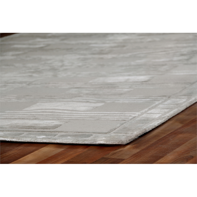 Metro Velvet Hand-Knotted Wool/Viscose Silver 4'x6' Area Rug