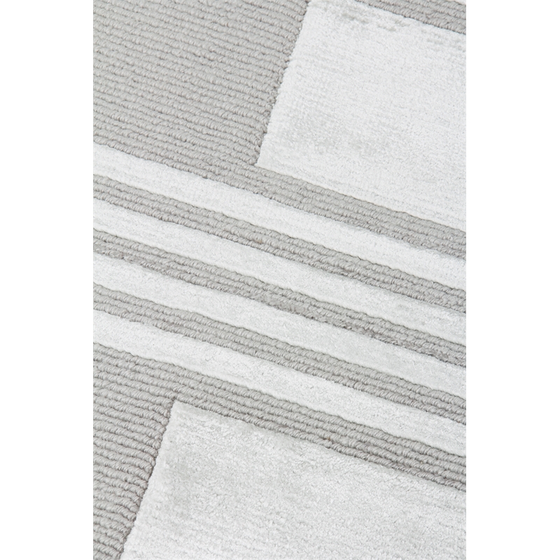 Metro Velvet Hand-Knotted Wool/Viscose Silver 4'x6' Area Rug