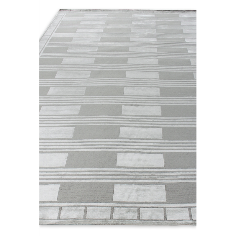Metro Velvet Hand-Knotted Wool/Viscose Silver 4'x6' Area Rug