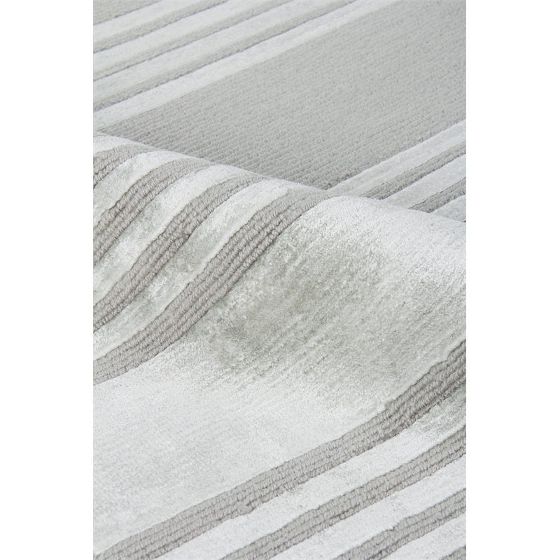 Metro Velvet Hand-Knotted Wool/Viscose Silver 4'x6' Area Rug