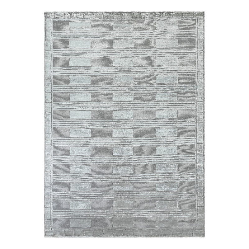 Metro Velvet Hand-Knotted Wool/Viscose Silver 4'x6' Area Rug