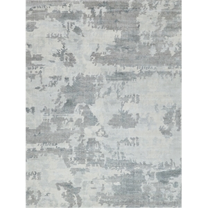 Mineral Handloomed Wool/Bamboo Silk Silver/Gray 12'x15' Area Rug