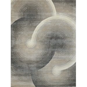 Mitomo Hand-Tufted Wool/Bamboo Silk Charcoal/Ivory 4'x6' Area Rug