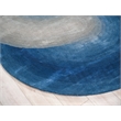 Mitomo Hand-Tufted Wool/Bamboo Silk Navy/Gray 5'x7' Shape Area Rug