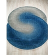 Mitomo Hand-Tufted Wool/Bamboo Silk Navy/Gray 5'x7' Shape Area Rug