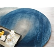 Mitomo Hand-Tufted Wool/Bamboo Silk Navy/Gray 5'x7' Shape Area Rug