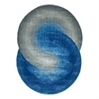 Mitomo Hand-Tufted Wool/Bamboo Silk Navy/Gray 5'x7' Shape Area Rug