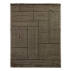 Metro Velvet Hand-Knotted Wool/Viscose Khaki 12'x15' Area Rug