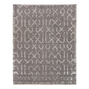 Metro Velvet Hand-Knotted Wool/Viscose Silver 12'x15' Area Rug