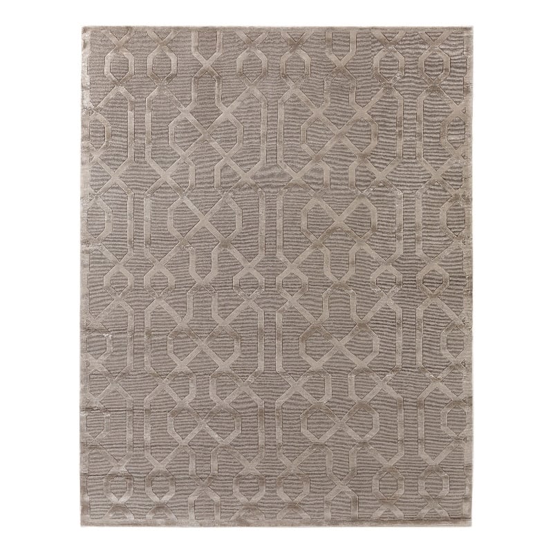 Metro Velvet Hand-Knotted Wool/Viscose Light Beige 12'x15' Area Rug