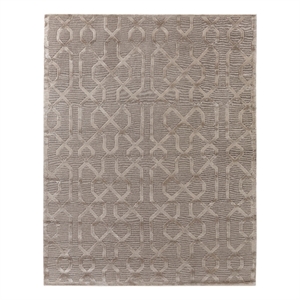 Metro Velvet Hand-Knotted Wool/Viscose Light Beige 8'x10' Area Rug