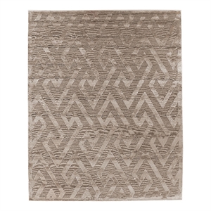 Metro Velvet Hand-Knotted Wool/Viscose Light Beige 8'x10' Area Rug