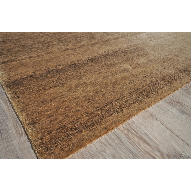 Metro Velvet Hand-Knotted Wool/Viscose Beige 9'x10' Area Rug