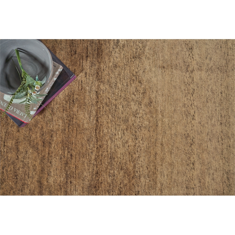 Metro Velvet Hand-Knotted Wool/Viscose Beige 9'x10' Area Rug