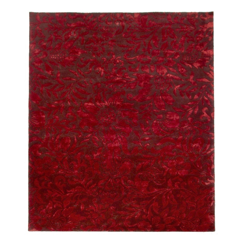Milano Velvet Hand-Tufted Wool/Viscose Red 12'x15' Area Rug