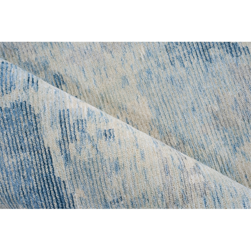 Mineral Handloomed Wool/Bamboo Silk Blue 14'x18' Area Rug