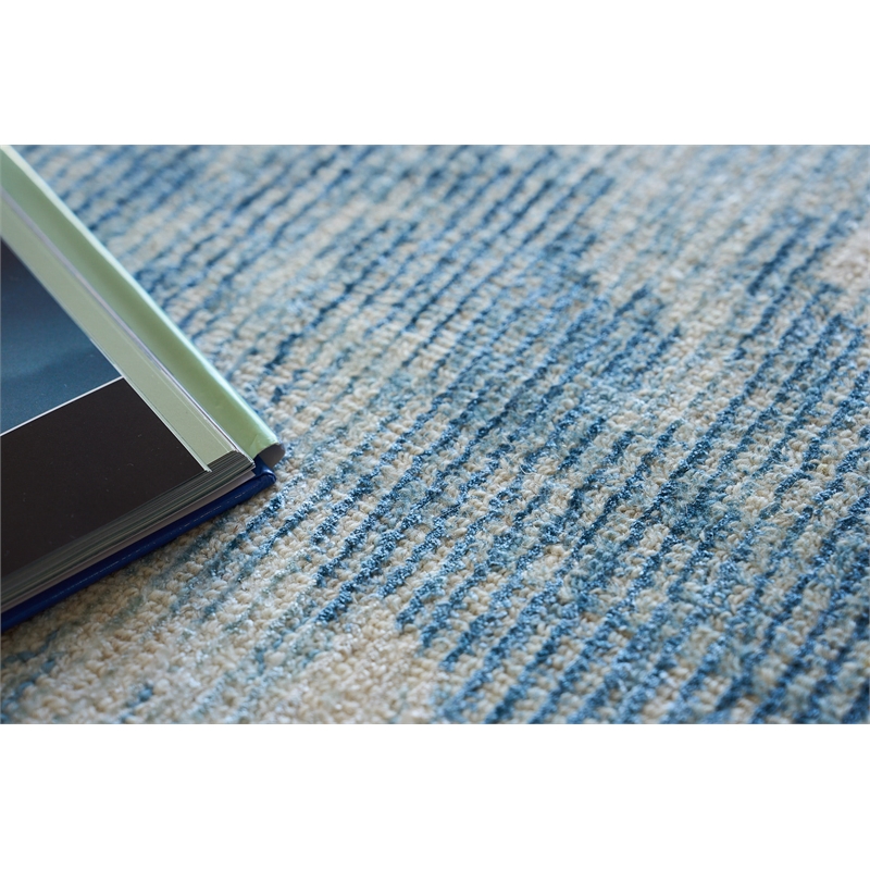 Mineral Handloomed Wool/Bamboo Silk Blue 14'x18' Area Rug