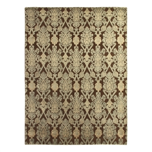 Milano Velvet Hand-Knotted Wool/Bamboo Silk Beige/Light Blue 9'6&quotx12'6&quot Area Rug