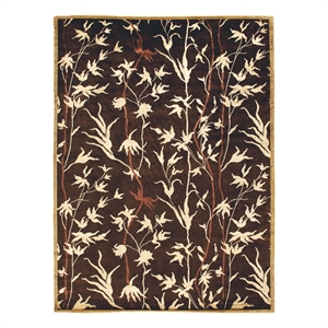 Milano Velvet Hand-Knotted Wool/Bamboo Silk Brown/Ivory 8'x10' Area Rug