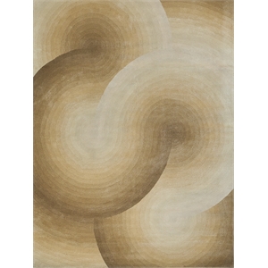 Mitomo Hand-Tufted Wool/Bamboo Silk Light Beige/Ivory 4'x6' Area Rug