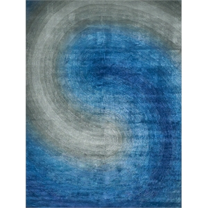 Mitomo Hand-Tufted Wool/Bamboo Silk Navy/Gray 8'x10' Area Rug