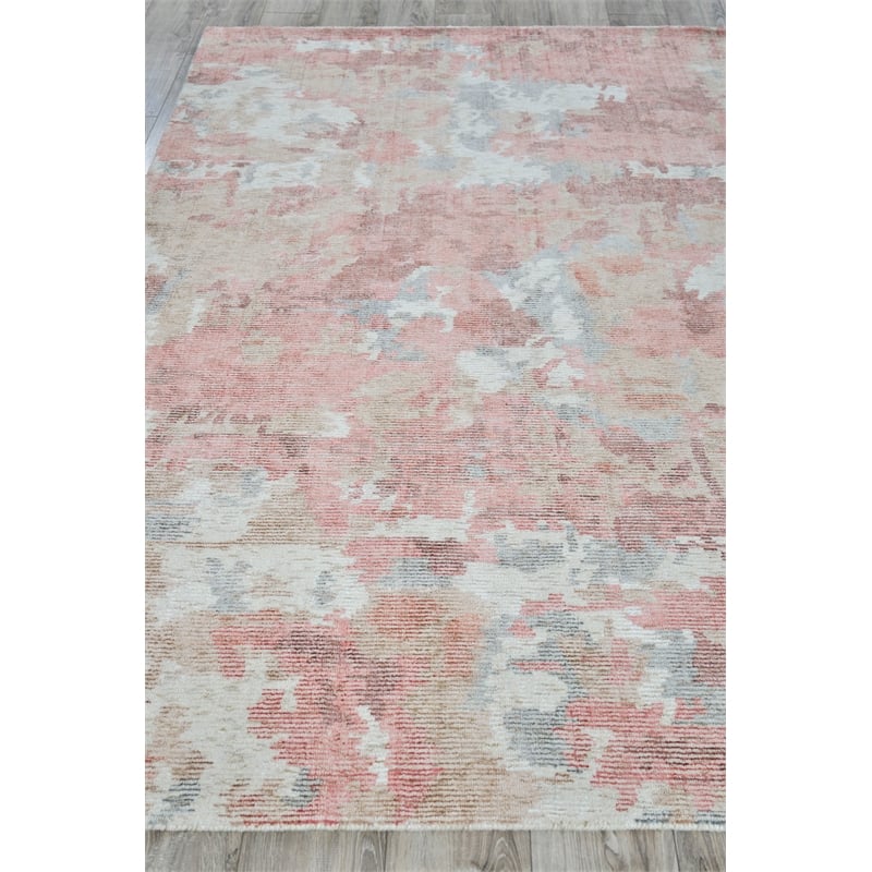 Mineral Handloomed Wool/Bamboo Silk Red Orange 10'x14' Area Rug